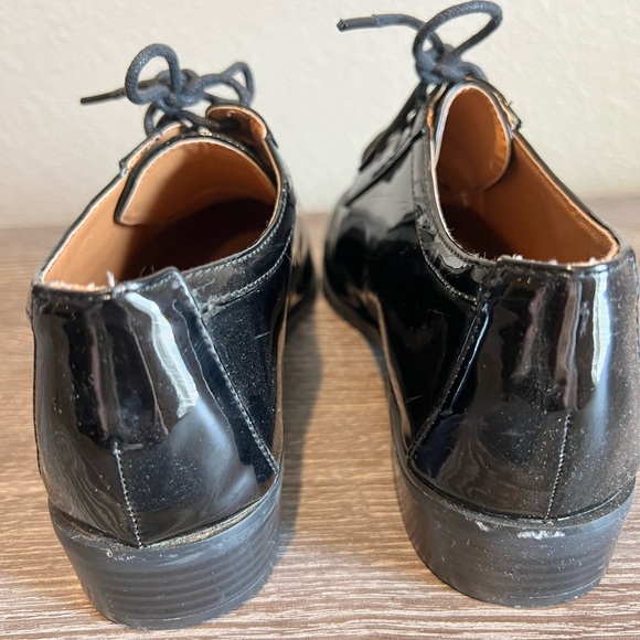 Leila Stone Women’s Black Patent Oxford Shoes sz 8 - Picture 5 of 7